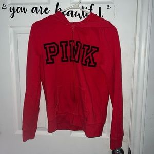 Pink zip up hoodie